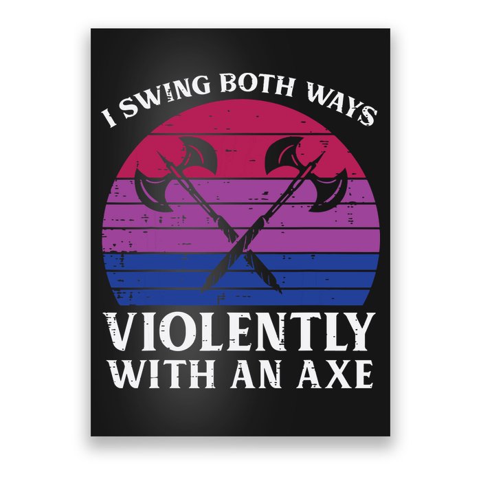 Bisexual I Swing Both Ways Axe Funny Bi Pride Flag Lgbtq Poster