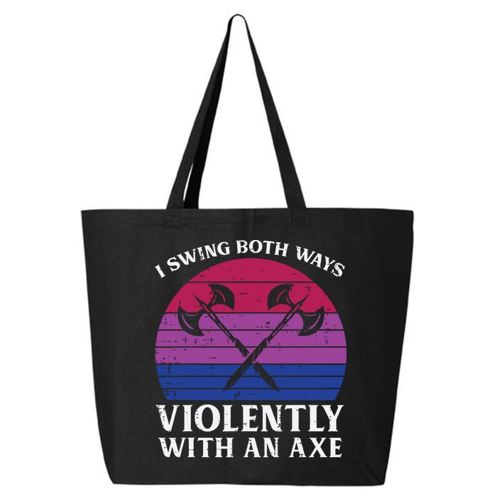 Bisexual I Swing Both Ways Axe Funny Bi Pride Flag Lgbtq 25L Jumbo Tote