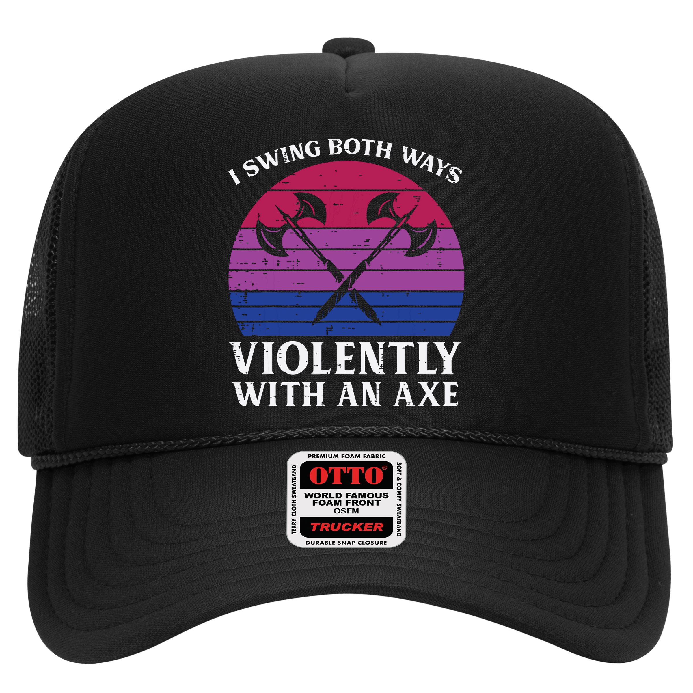 Bisexual I Swing Both Ways Axe Funny Bi Pride Flag Lgbtq Hat