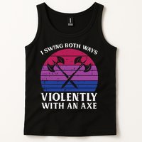 Bisexual I Swing Both Ways Axe Funny Bi Pride Flag Lgbtq Tank Top