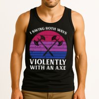 Bisexual I Swing Both Ways Axe Funny Bi Pride Flag Lgbtq Tank Top