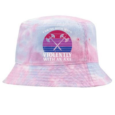 Bisexual I Swing Both Ways Axe Funny Bi Pride Flag Lgbtq Tie-Dyed Bucket Hat