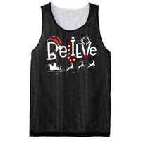 Believe In Santa Clause Christmas Mesh Reversible Basketball Jersey Tank