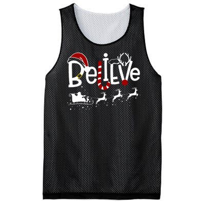 Believe In Santa Clause Christmas Mesh Reversible Basketball Jersey Tank