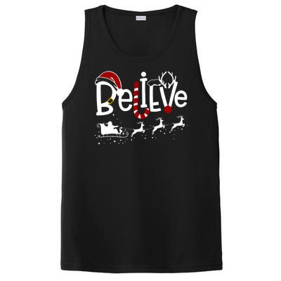 Believe In Santa Clause Christmas PosiCharge Competitor Tank