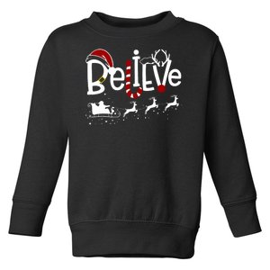 Believe In Santa Clause Christmas Toddler Sweatshirt