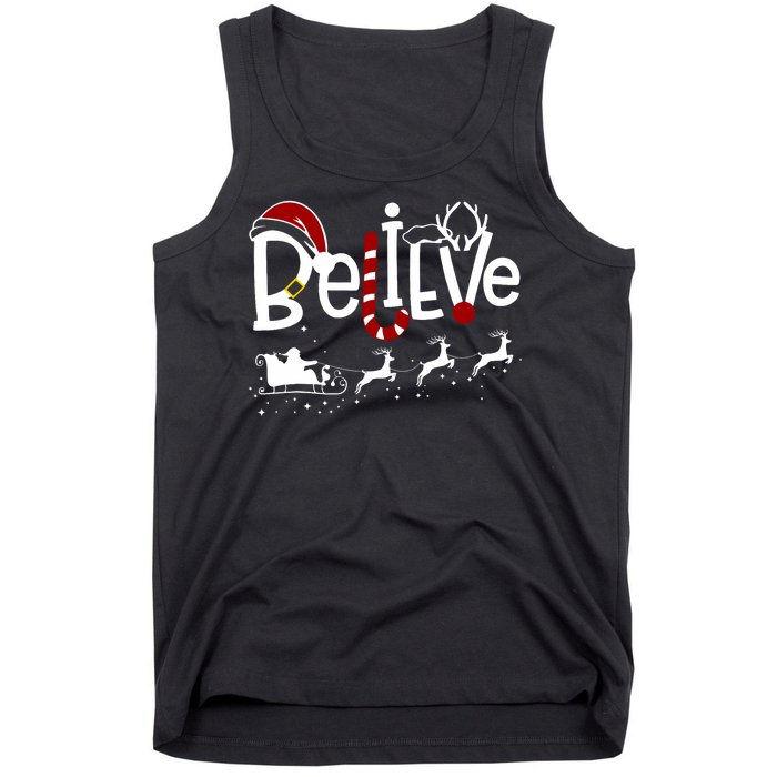 Believe In Santa Clause Christmas Tank Top