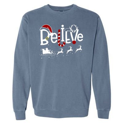 Believe In Santa Clause Christmas Garment-Dyed Sweatshirt