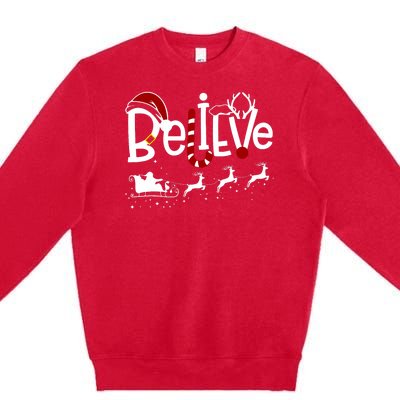 Believe In Santa Clause Christmas Premium Crewneck Sweatshirt