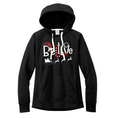 Believe In Santa Clause Christmas Women Girl Boy Women's Fleece Hoodie