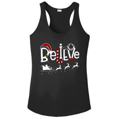 Believe In Santa Clause Christmas Women Girl Boy Ladies PosiCharge Competitor Racerback Tank