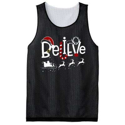 Believe In Santa Clause Christmas Women Girl Boy Mesh Reversible Basketball Jersey Tank