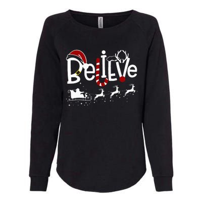 Believe In Santa Clause Christmas Women Girl Boy Womens California Wash Sweatshirt