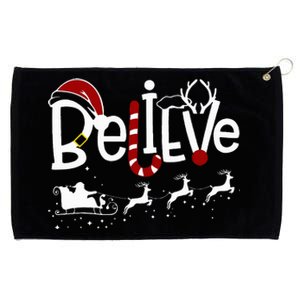 Believe In Santa Clause Christmas Women Girl Boy Grommeted Golf Towel