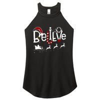 Believe In Santa Clause Christmas Women Girl Boy Women's Perfect Tri Rocker Tank