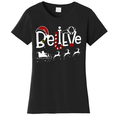 Believe In Santa Clause Christmas Women Girl Boy Women's T-Shirt