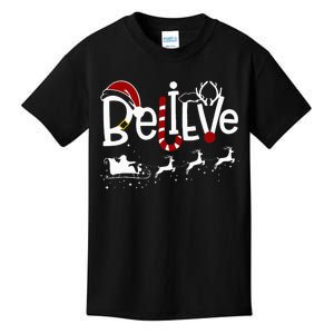 Believe In Santa Clause Christmas Women Girl Boy Kids T-Shirt