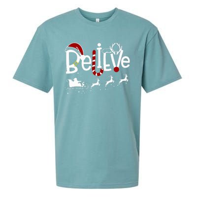 Believe In Santa Clause Christmas Women Girl Boy Sueded Cloud Jersey T-Shirt