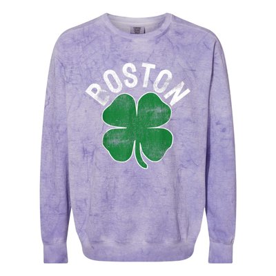 Boston Irish Shamrock St. Patrick's Day Colorblast Crewneck Sweatshirt