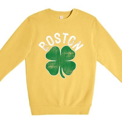 Boston Irish Shamrock St. Patrick's Day Premium Crewneck Sweatshirt