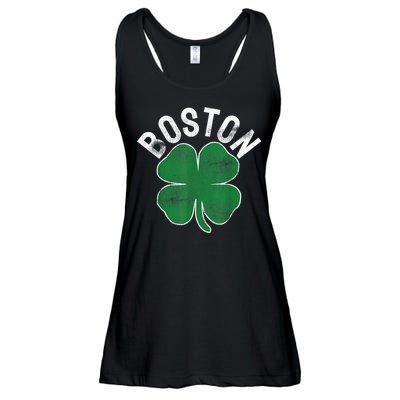 Boston Irish Shamrock St. Patrick's Day Ladies Essential Flowy Tank