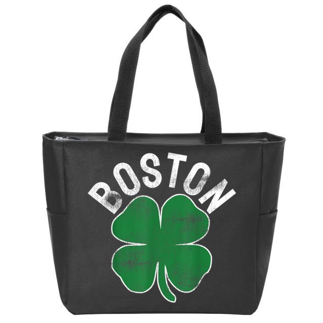Boston Irish Shamrock St. Patrick's Day Zip Tote Bag