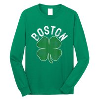 Boston Irish Shamrock St. Patrick's Day Long Sleeve Shirt