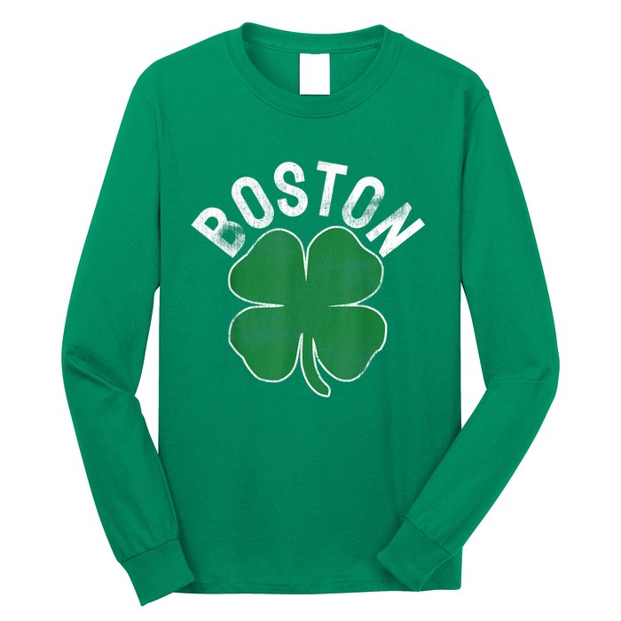 Boston Irish Shamrock St. Patrick's Day Long Sleeve Shirt