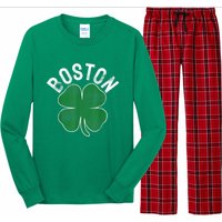 Boston Irish Shamrock St. Patrick's Day Long Sleeve Pajama Set