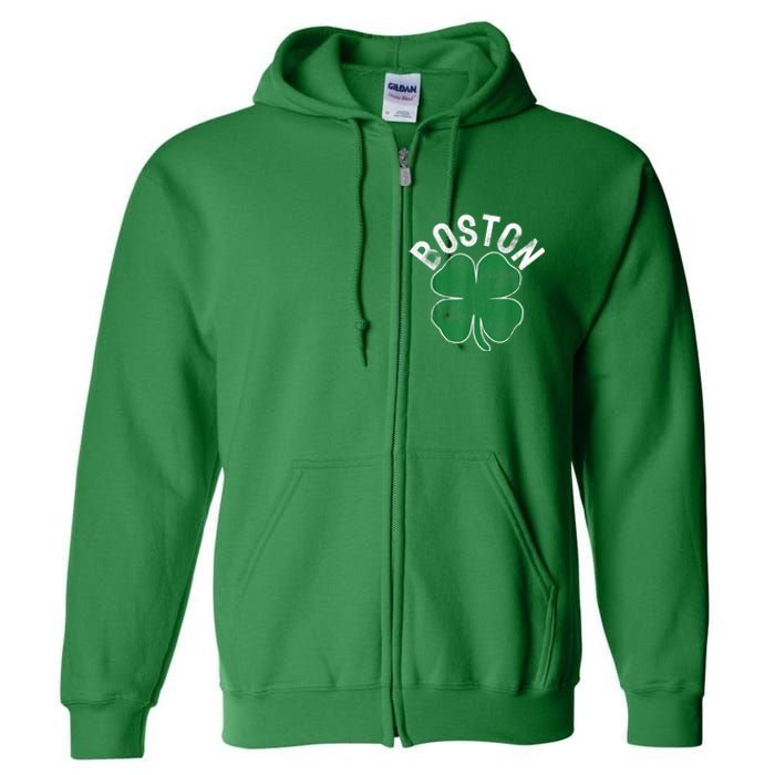 Boston Irish Shamrock St. Patrick's Day Full Zip Hoodie