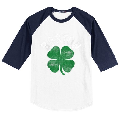 Boston Irish Shamrock St. Patrick's Day Baseball Sleeve Shirt