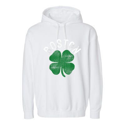 Boston Irish Shamrock St. Patrick's Day Garment-Dyed Fleece Hoodie