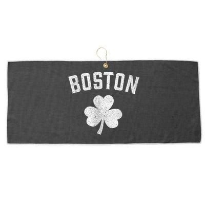 Boston Irish Shamrock St. Patrick's Day Large Microfiber Waffle Golf Towel