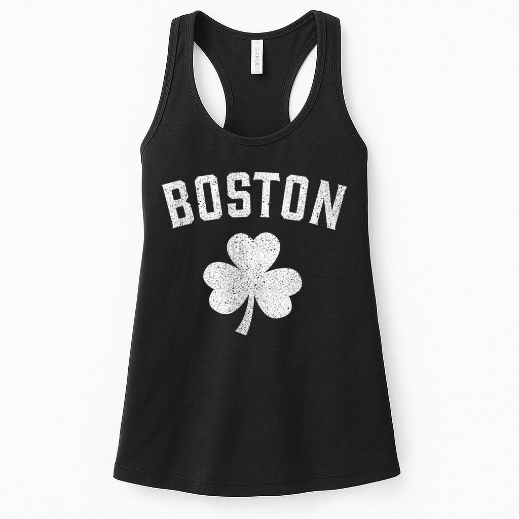 Boston Irish Shamrock St. Patrick's Day Womens Tank Top