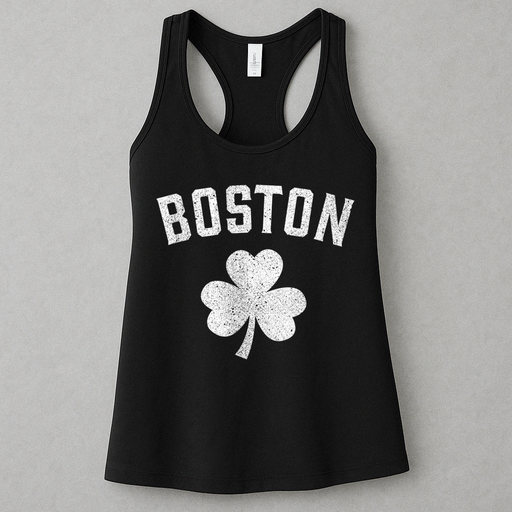 Boston Irish Shamrock St. Patrick's Day Womens Tank Top