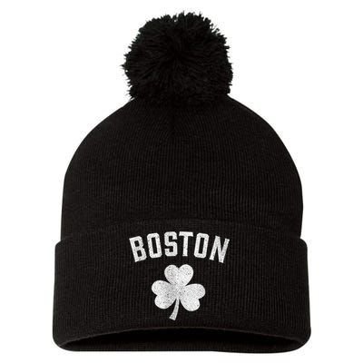 Boston Irish Shamrock St. Patrick's Day Pom Pom 12in Knit Beanie