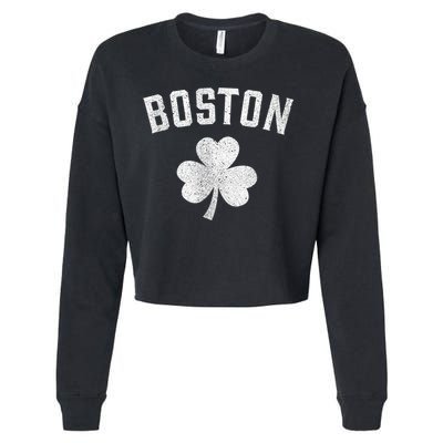 Boston Irish Shamrock St. Patrick's Day Cropped Pullover Crew