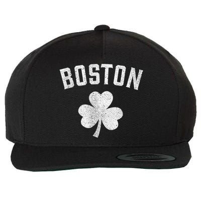 Boston Irish Shamrock St. Patrick's Day Wool Snapback Cap