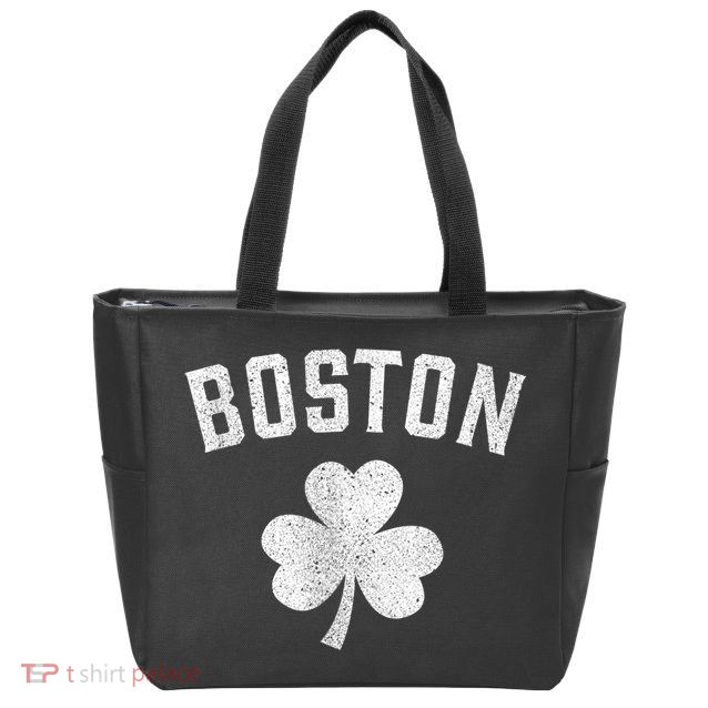 Boston Irish Shamrock St. Patrick's Day Zip Tote Bag