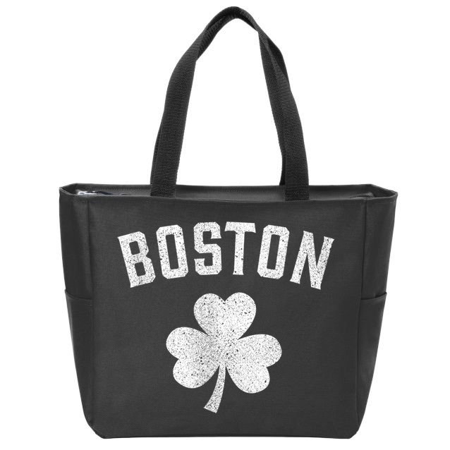 Boston Irish Shamrock St. Patrick's Day Zip Tote Bag