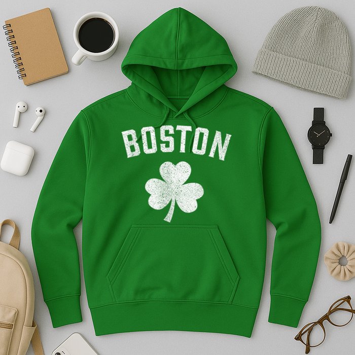 Boston Irish Shamrock St. Patrick's Day Hoodie