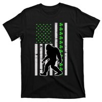 Bigfoot Irish St Patricks Day USA Flag Boy Sasquatch T-Shirt