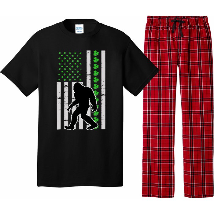 Bigfoot Irish St Patricks Day USA Flag Boy Sasquatch Pajama Set