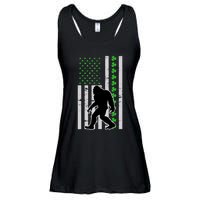 Bigfoot Irish St Patricks Day USA Flag Boy Sasquatch Ladies Essential Flowy Tank