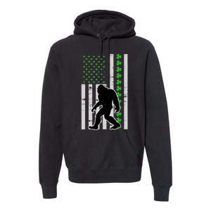 Bigfoot Irish St Patricks Day USA Flag Boy Sasquatch Premium Hoodie