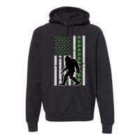 Bigfoot Irish St Patricks Day USA Flag Boy Sasquatch Premium Hoodie