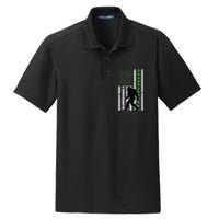 Bigfoot Irish St Patricks Day USA Flag Boy Sasquatch Dry Zone Grid Polo