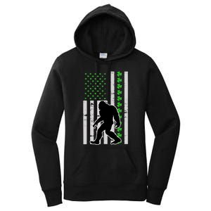 Bigfoot Irish St Patricks Day USA Flag Boy Sasquatch Women's Pullover Hoodie