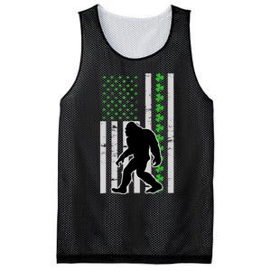 Bigfoot Irish St Patricks Day USA Flag Boy Sasquatch Mesh Reversible Basketball Jersey Tank