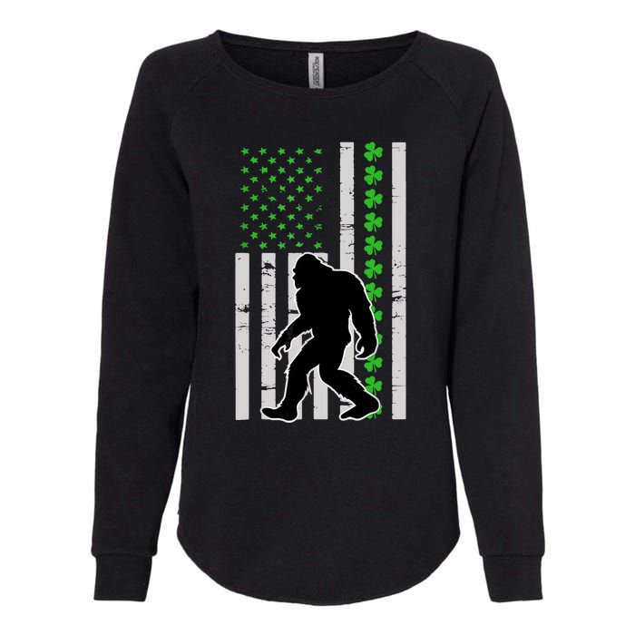 Bigfoot Irish St Patricks Day USA Flag Boy Sasquatch Womens California Wash Sweatshirt